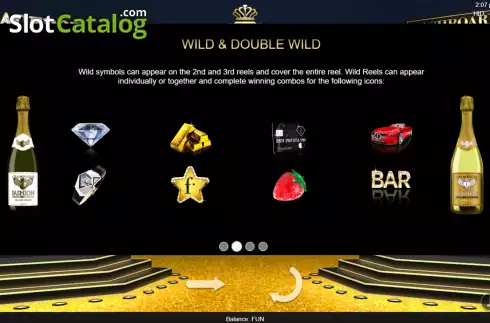 Game Features screen. 3 Diamonds FashionTv slot