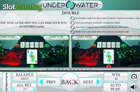 Paytable 2. Under Water slot