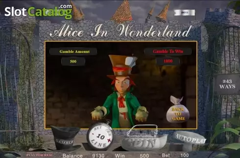 Gamble screen. Alice in Wonderland (BetConstruct) slot