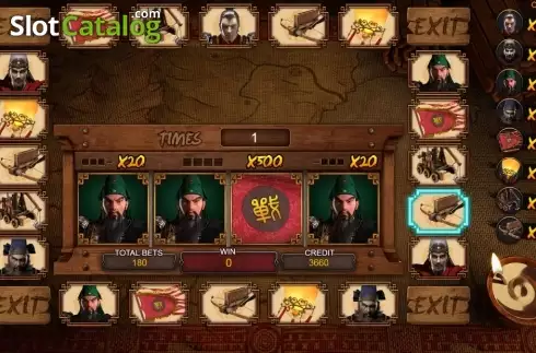 Bonus Game screen. The Battle of Three Kingdoms War slot
