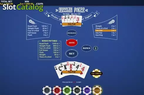 Schermo2. Russian Poker (One Touch) slot