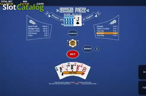 Reel screen. Russian Poker (One Touch) slot