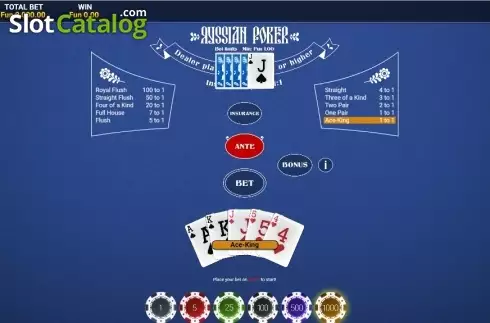 Skärmdump4. Russian Poker (One Touch) slot
