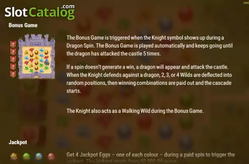 Bonus Game Feature Screen. Knights & Dragons slot