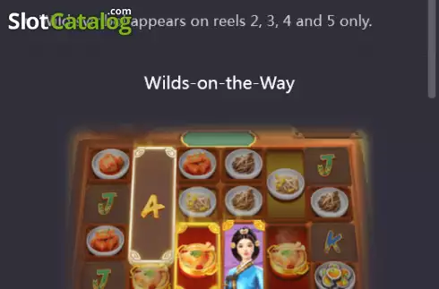 Wilds on the way screen. The Queen's Banquet slot