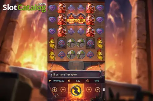 Game Screen. Forge of Wealth slot