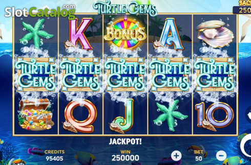 Win Screen. Turtle Gems slot