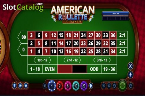 画面2. American Roulette High Stakes (Wizard Games) カジノスロット