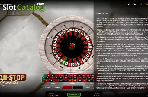 Schermo9. Non-Stop Roulette slot