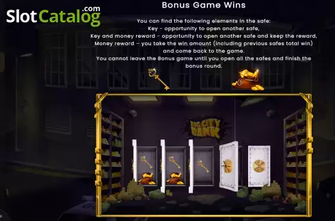 Game Features screen 4. Big City Bank slot