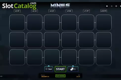 Game screen. Mines (Pascal Gaming) slot
