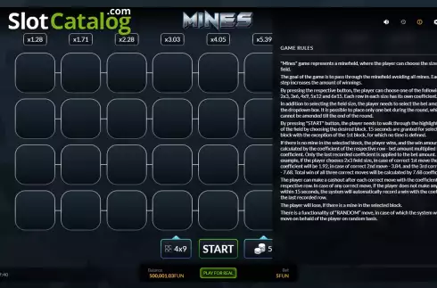 画面6. Mines (Pascal Gaming) カジノスロット
