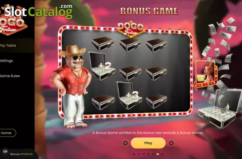 Bonus Game screen. Dogo Fortune slot