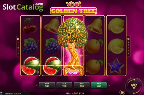 Win screen. Vbet Golden Tree slot