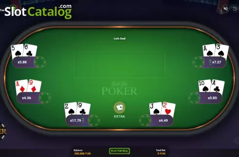 Bet on Poker - Game screen. Bet on Poker (Pascal Gaming) slot
