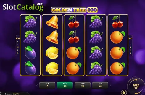 Game screen. Golden Tree 100 slot