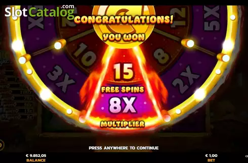 Free Spins Win Screen. Chicken Night Fever slot