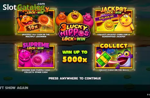 画面2. 3 Lucky Hippos カジノスロット
