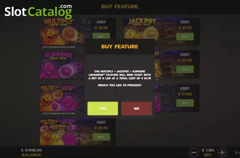 Buy Feature Screen 2. 3 Lucky Hippos slot