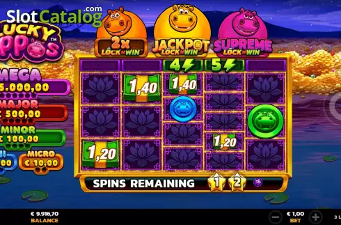 Free Spins Win Screen 2. 3 Lucky Hippos slot