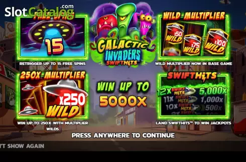 Schermo2. Galactic Invaders slot