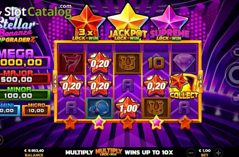 Schermo6. 3 Stellar Bonanza slot