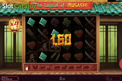 Win Screen. The Legend of Musashi slot