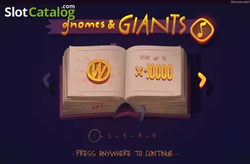 Start Screen. Gnomes & Giants slot