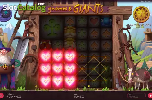 Win Screen. Gnomes & Giants slot
