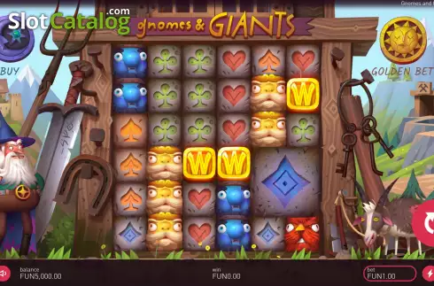 Game Screen. Gnomes & Giants slot