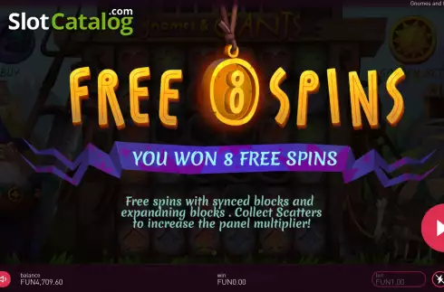 Free Spins Win Screen 2. Gnomes & Giants slot