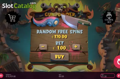 Buy Feature Screen. Gunpowder (Peter and Sons) slot