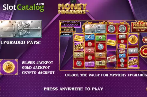 Start Screen. Money Megaways slot