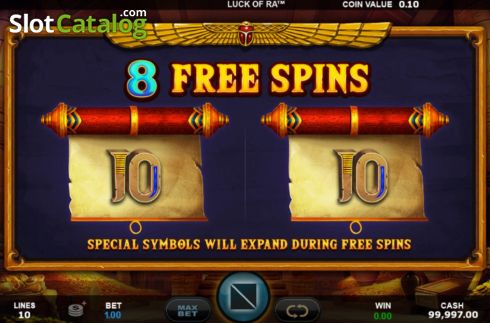 Free Spins 2. Luck of Ra slot