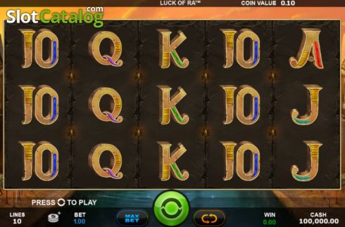 Bildschirm3. Luck of Ra slot