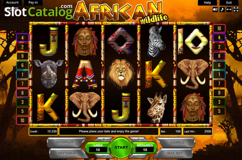 Bildschirm2. African Wildlife slot