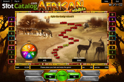 Bildschirm5. African Wildlife slot