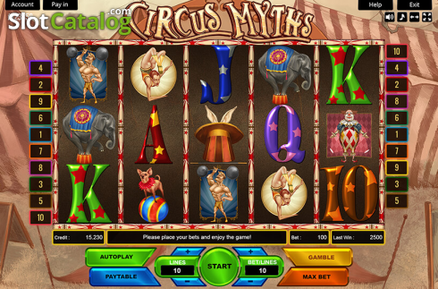 Reel Screen. Circus Icons slot