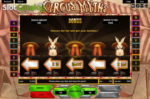 Bonus Game. Circus Icons slot