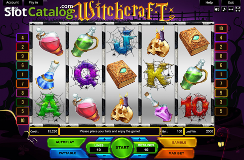 画面2. Witchcraft (Platin Gaming) カジノスロット