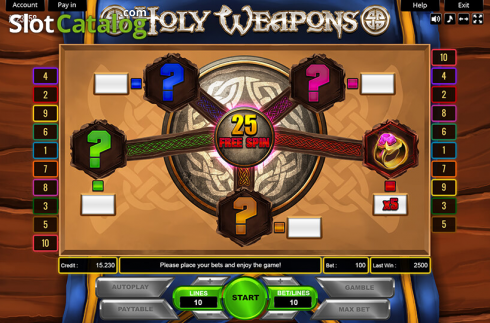 Bonus Game. Holy Weapons slot