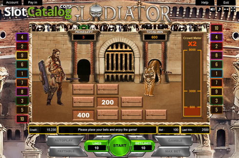 Bildschirm5. Gladiator (Platin Gaming) slot