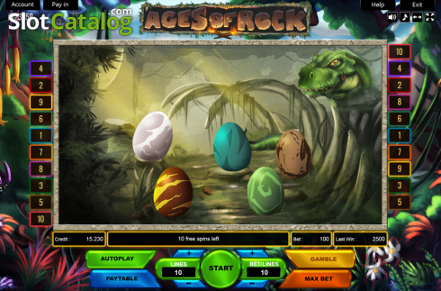 Schermo7. Ages of Rock (Platin Gaming) slot