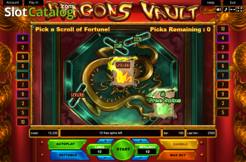 Bonus Game. Dragons Vault slot
