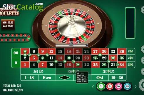 Game screen. American Roulette (Platipus) slot