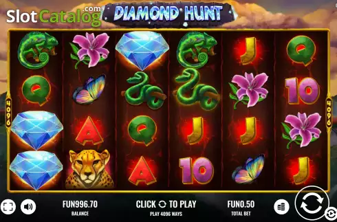Game Screen. Diamond Hunt slot