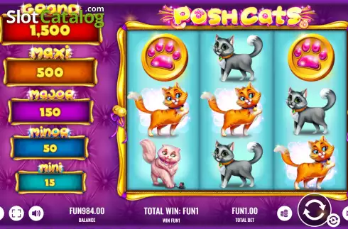 Win screen. Posh Cats slot