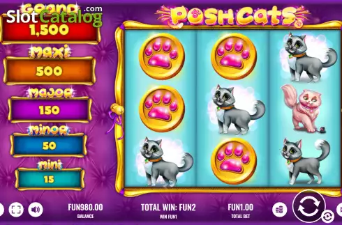 Win screen 2. Posh Cats slot