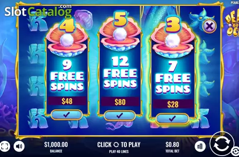 Buy Feature Screen. Pearls of the Ocean slot