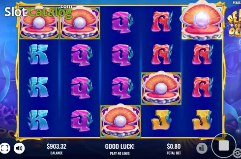 Free Spins Win Screen. Pearls of the Ocean slot